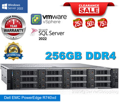 Dell PowerEdge R740xd 2xGold 6138 2.00Ghz 40Core 256GB H730P 7.68TB SSD 24TB SAS