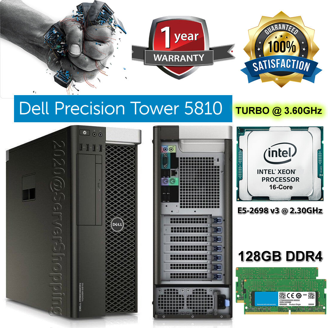 Dell Precision T5810 18CORE E5-2697v4 upto 96GB DDR4 2TB SSD Build YOUR OWN PC