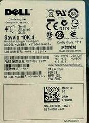 DELL SEAGATE 2.5" SAS 600GB 10K RPM 6GBPS HDD 07T0DW / 7T0DW ST9600204SS 100% OK