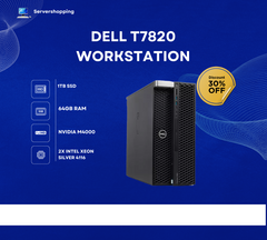 DELL T7820 Workstation 2x Intel Xeon Silver 4116 64GB DDR4 Memory, 1TB SSD,M4000