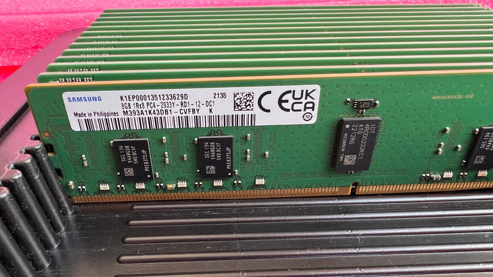Pair of  8GB Samsung M393A1K43DB1-CVF Server RAM, DDR4, PC4-23400 (2933)