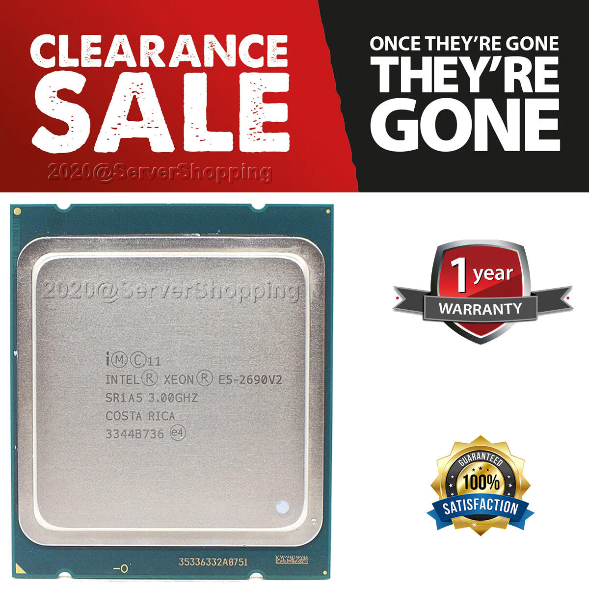 Intel Xeon E5-2690 v2 3.00GHz Socket LGA2011 Processor CPU E5-2690v2 SR1A5 Turbo