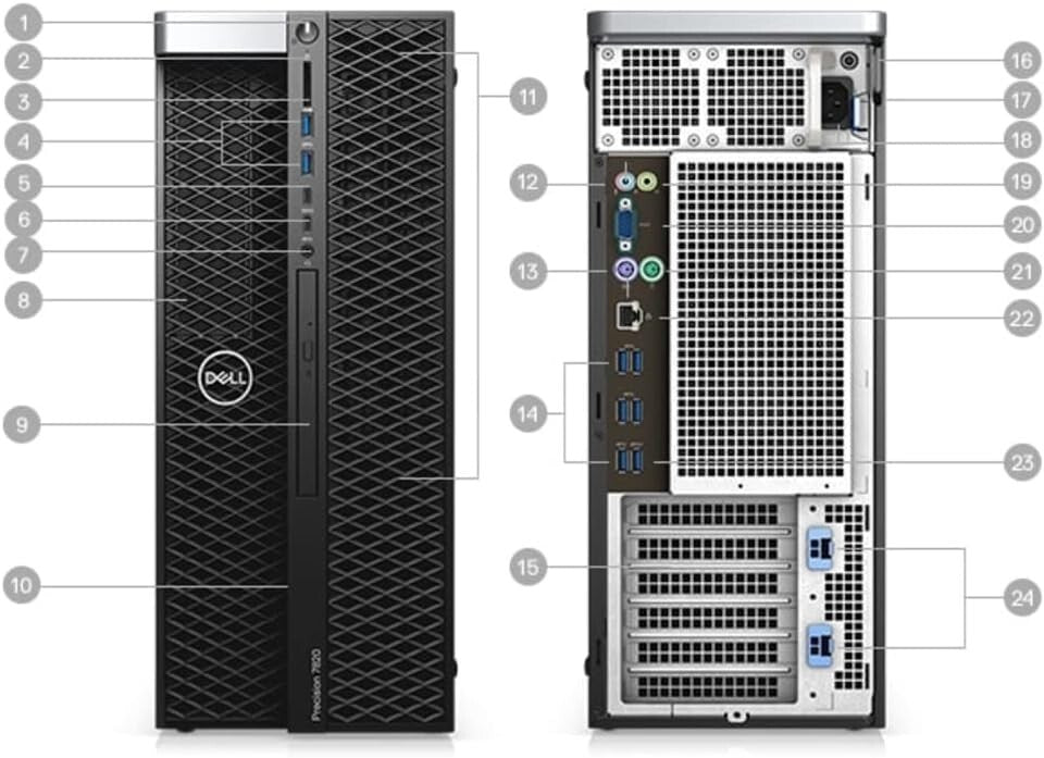 DELL T7820 Workstation 2x Intel Xeon Silver 4116 64GB DDR4 Memory, 1TB SSD,M4000